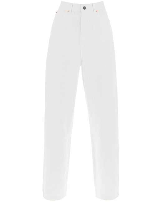 Wardrobe NYC White Low-Waisted Loose Fit Jeans