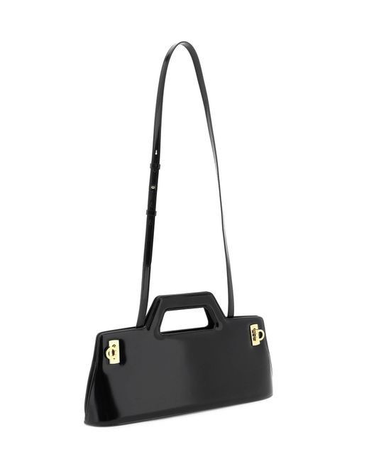 Ferragamo Black E/W Wanda Handbag