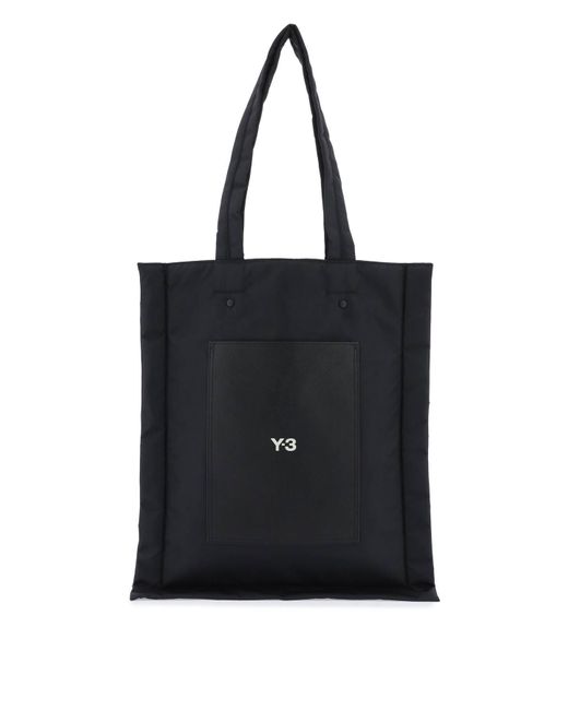 Y-3 Black Nylon Tote Bag for men