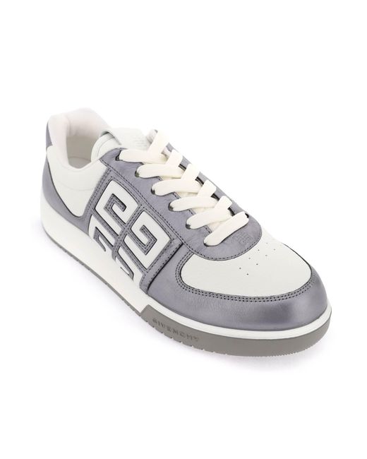 Givenchy White Laminated Leather G4 Sneakers