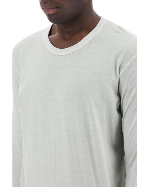 T Shirt Manica Lunga In Cotone di Boris Bidjan Saberi in White da Uomo
