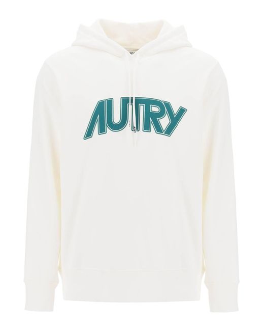Autry Blue Hoodie With Maxi Logo Print for men