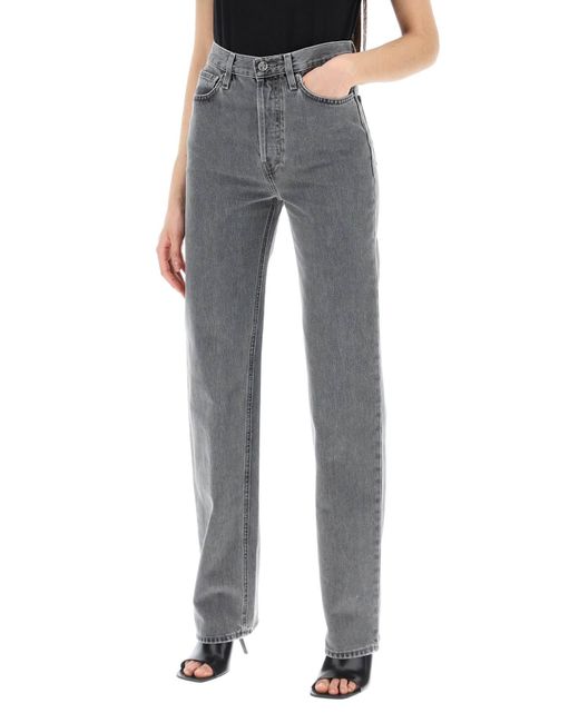 Totême  Gray Toteme Classic Cut Organic Denim Jeans With L34 Length