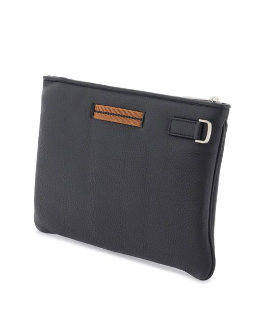 Zegna Black Leather Pouch for men