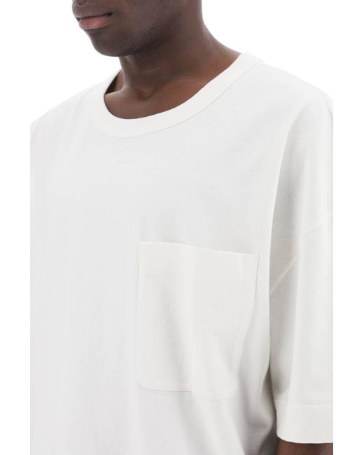 T Shirt Boxy di Lemaire in White da Uomo