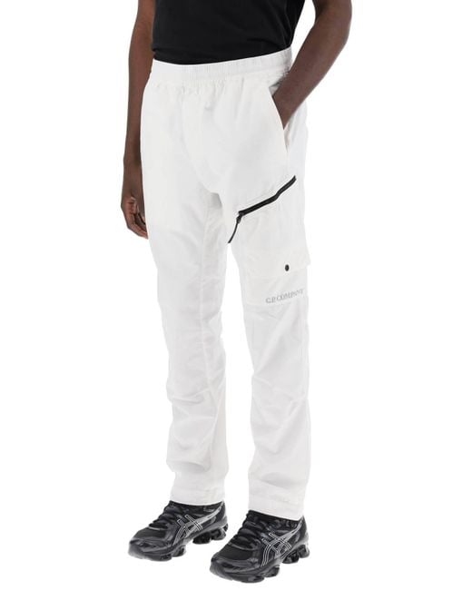 C P Company White Ripstop Cargo Pants In for men