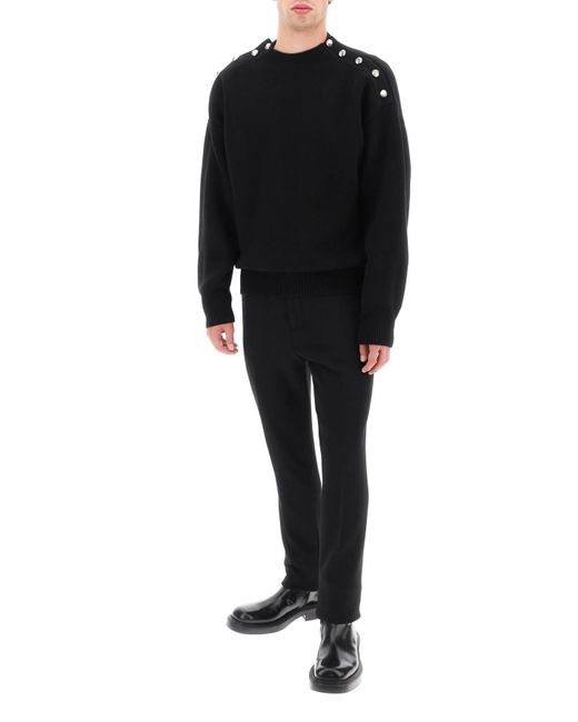 Maglione Con Bottoni di Ferragamo in Black da Uomo