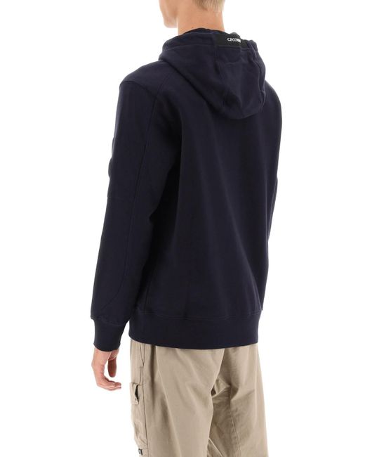 C P Company Blue Hoodie In French Terry for men