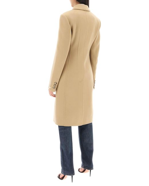 Sportmax Natural Selim Double-breasted Wool Coat