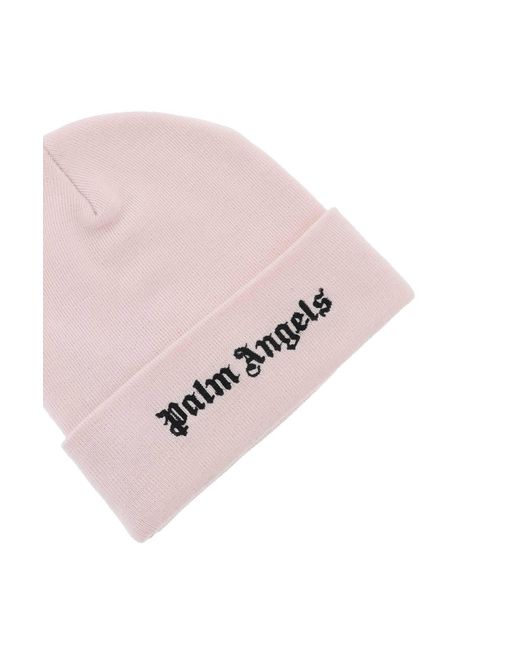 Cappello Beanie Con Logo di Palm Angels in Pink da Uomo