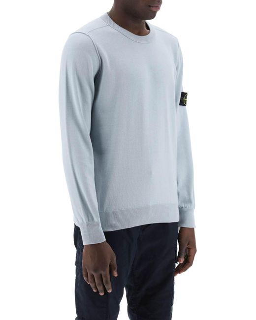 Stone Island Blue Organic Cotton Sweater for men
