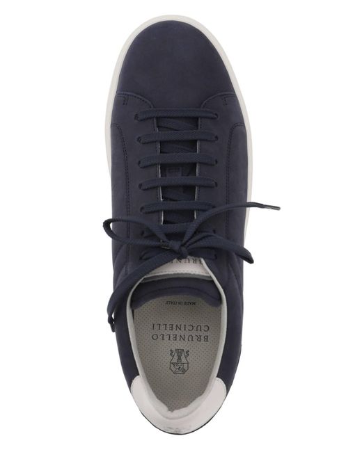 Brunello Cucinelli Blue Nubuck Sneakers for men