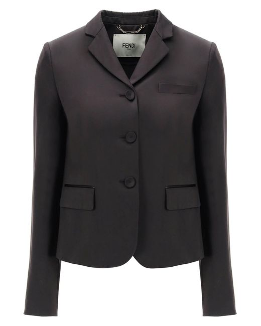 Fendi Short Duchesse Jacket in Black
