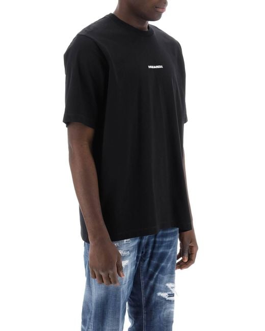 T Shirt Slouch Fit Con Stampa Logo di DSquared² in Black da Uomo