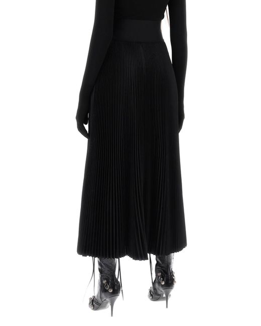 Balenciaga Black "Diagonal Fold Midi Skirt With