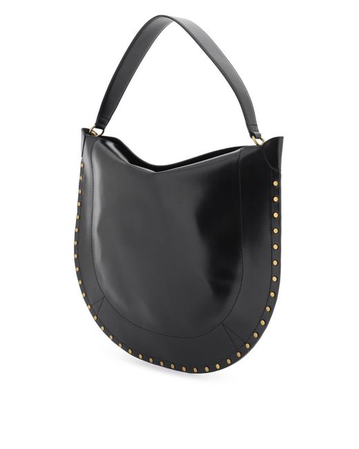 Isabel Marant Black Smooth Leather Hobo Bag With