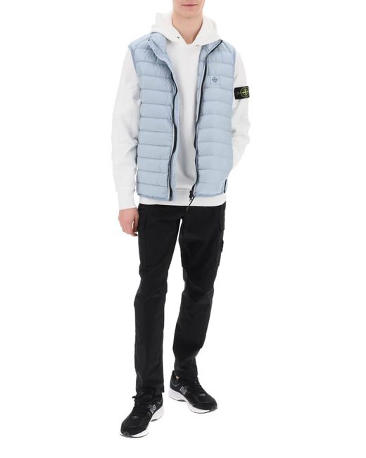 Stone Island White Light Hoodie With Logo Badge for men