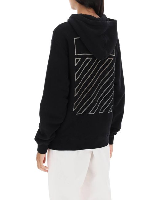 Off-White c/o Virgil Abloh Black Off- Hoodie With Back Embroidery
