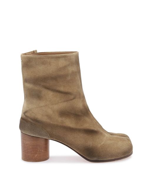 Maison Margiela Brown Suede Tabi Ankle Boots