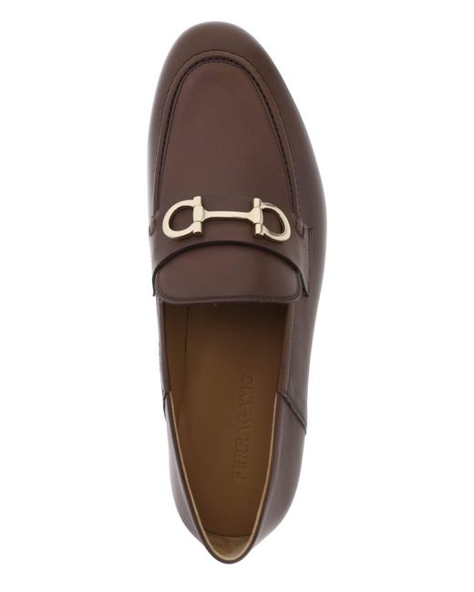 Ferragamo Brown Gin Slip-on Leather Loafers for men