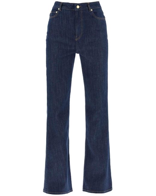 Ganni Blue High-Waisted Flared Jeans