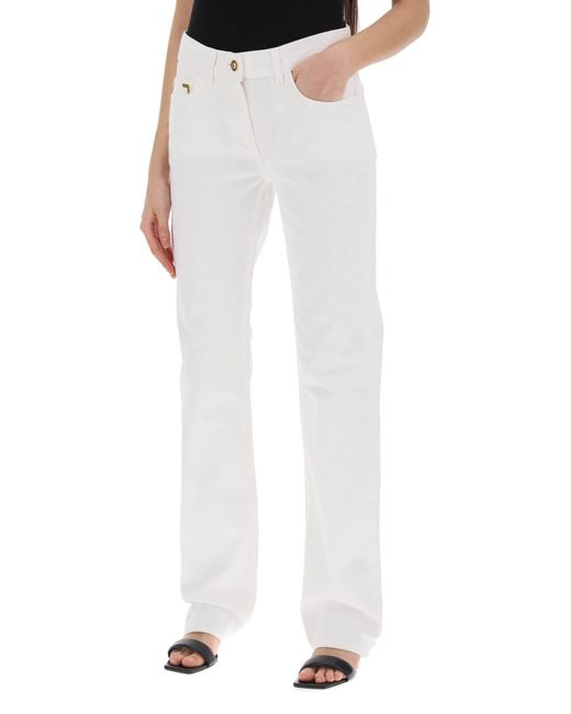 Palm Angels White Jeans With Metal Detailing