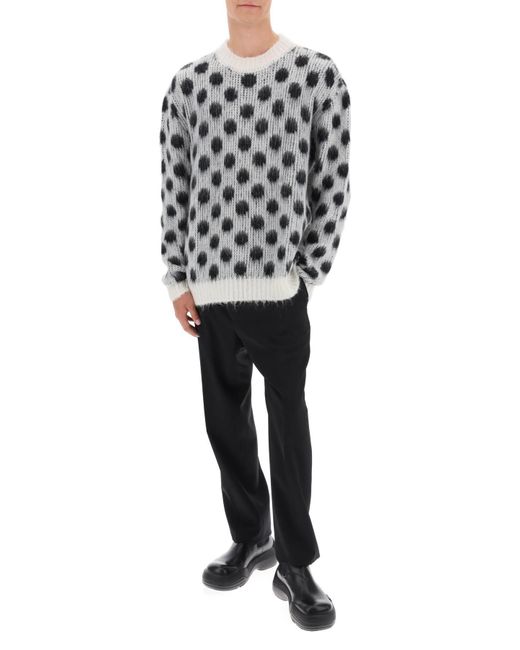 Marni Black Polka Dot Mohair Sweater for men