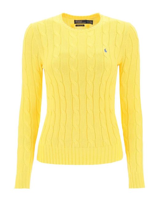 Pullover A Trecce In Cotone di Polo Ralph Lauren in Yellow