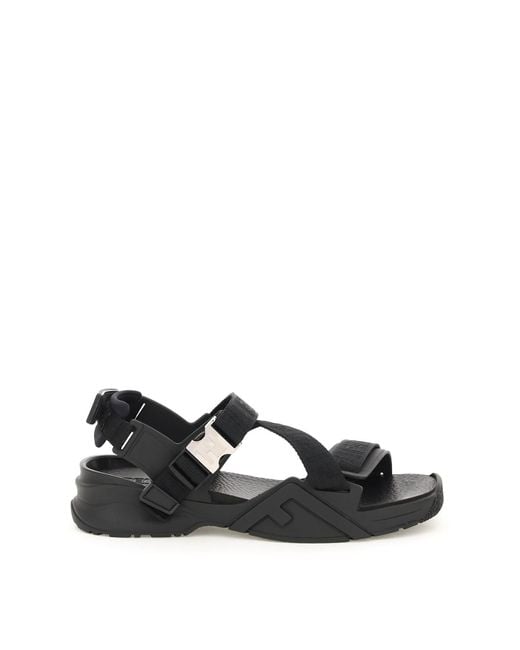 Fendi Flow Sandals 6 Technical in Black for Men - Lyst
