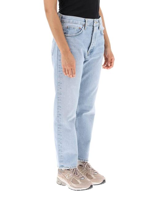 Agolde Blue 'parker' Jeans With Light Wash