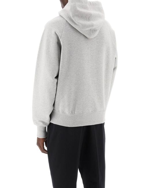 AMI Gray Organic Cotton Hoodie With Hood for men