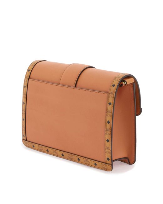 MCM Brown Leather And Visetos Shoulder Bag