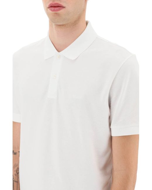 Boss White Organic Cotton Pallas Polo Shirt for men