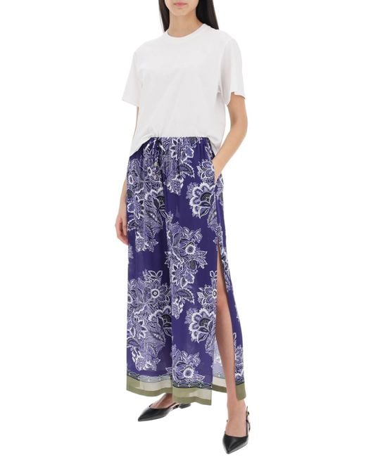 Etro Blue Cropped Palazzo Wide