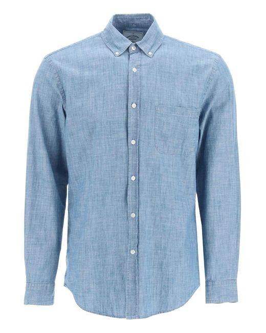 Portuguese Flannel Blue Chambray Cotton Shirt for men