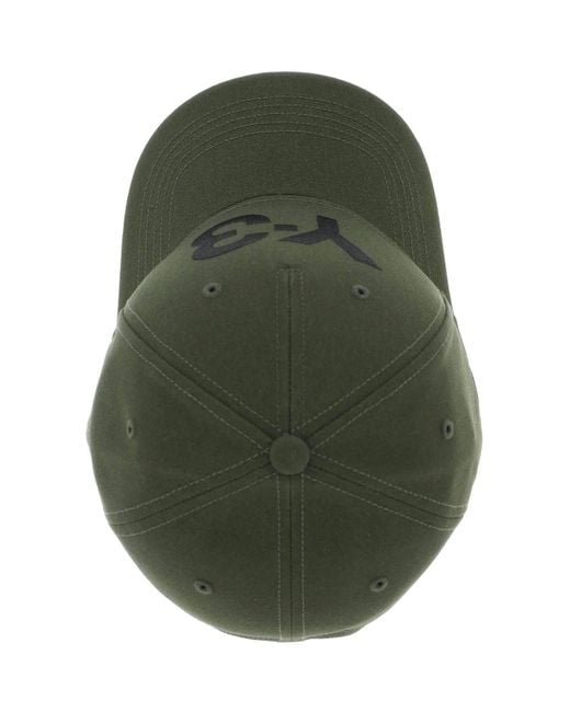 Cappello Baseball Con Logo Ricamato di Y-3 in Green da Uomo