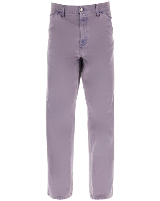 Carhartt WIP Purple Single Knee Trousers In Dearborn Canvas for men