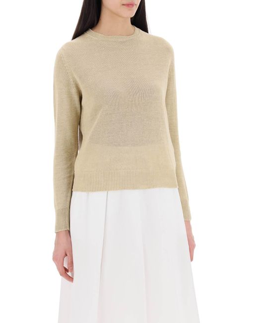 Weekend by Maxmara Natural Aztec Linen Pullover Sweater