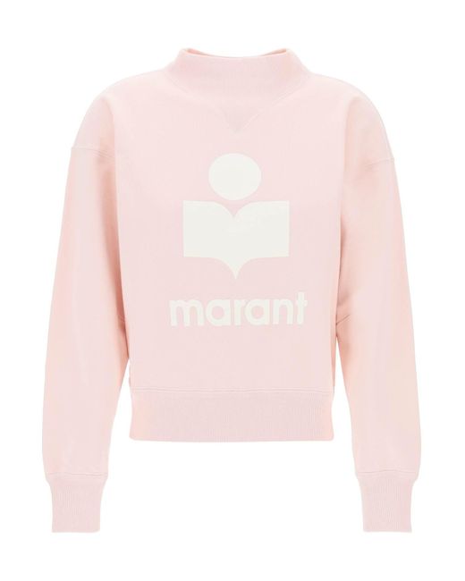 Isabel Marant Pink Moby Sweatshirt With Flocked Logo