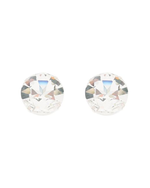 Alessandra Rich Metallic Large Crystal Clip-On Earrings