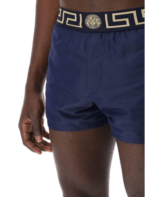 Versace Blue Greek Sea Bermuda Shorts For for men