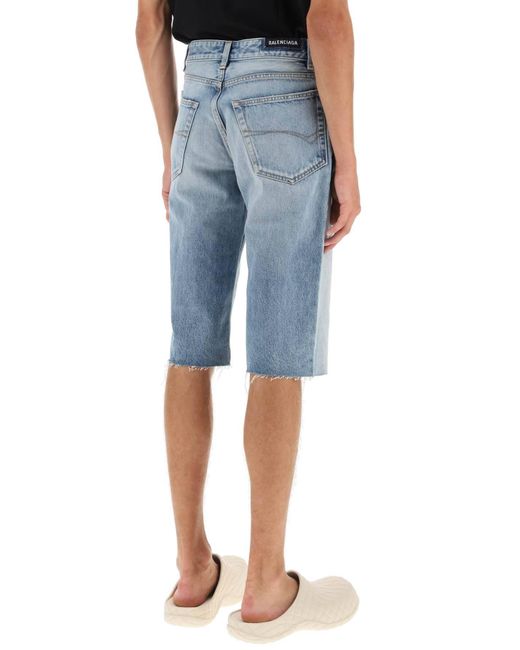 Balenciaga Blue Slim Fit Denim Shorts for men