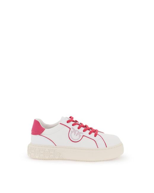 Pinko Pink Leather Sneakers