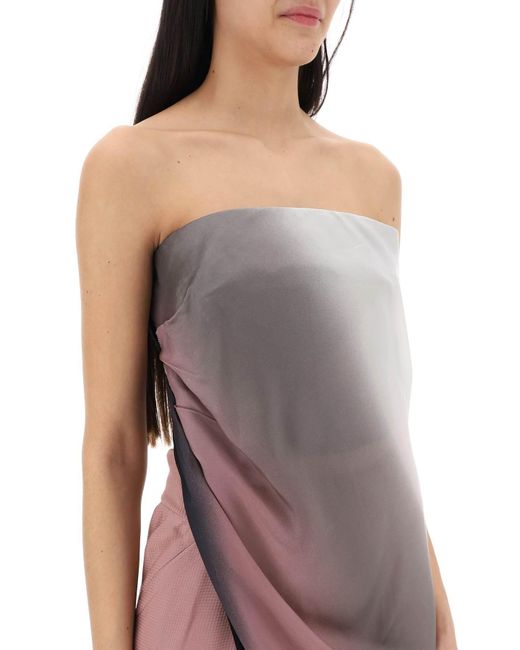 Rick Owens Multicolor Long Strapless Top Without Shoulder