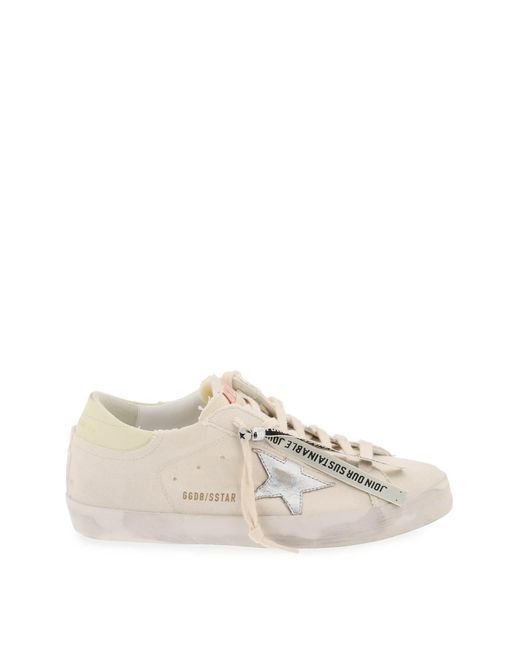 Golden Goose Deluxe Brand White Super Star Canvas And Leather Sneakers