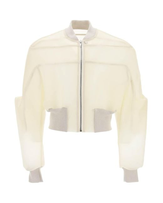 Rick Owens Natural Semi-transparent Leather Bomber Jacket for men