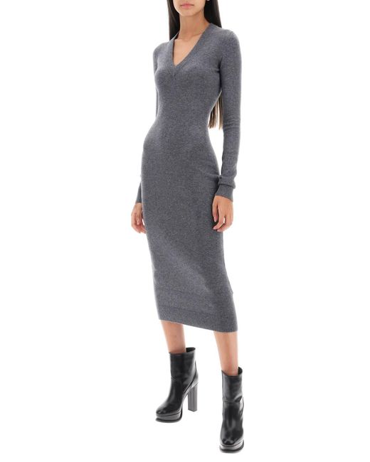Sportmax Gray 'Divo' Knitted Midi Dress