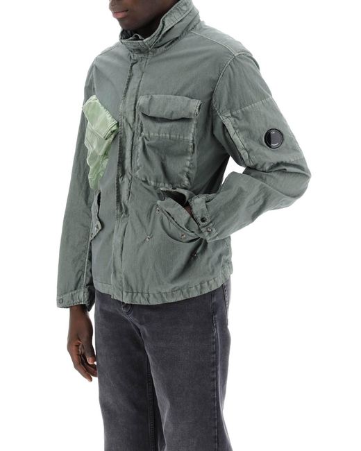 C P Company Gray Goggle Jacket In 50 Threads for men
