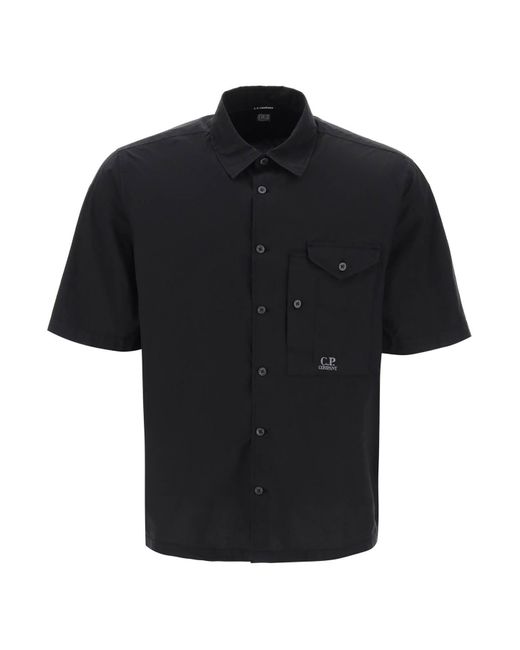 Camicia Maniche Corte di C P Company in Black da Uomo