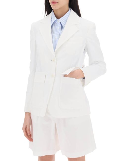 Weekend by Maxmara White Cotton And Linen Dattero Bl